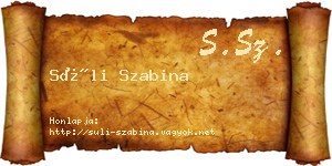 Süli Szabina névjegykártya